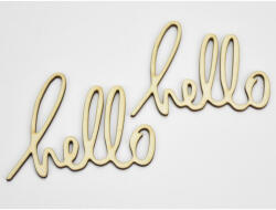 Natúr fa - "hello" felirat 9x10, 5cm 2db/csomag - csinaldmagadshop
