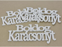 Fa - "Boldog Karácsonyt" felirat koszorúra fehér 21cm 3db/csomag - csinaldmagadshop