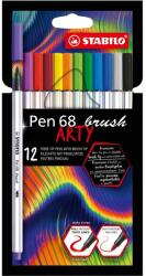STABILO Комплект флумастери, Stabilo, Pen 68 Brush Arty ST568/12-21-20, 12 цвята (ST568/12-21-20)