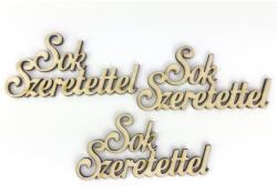  Natúr fa - "Sok szeretettel" felirat 3db/csomag - csinaldmagadshop