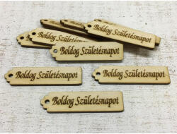 Natúr fa - "Boldog Születésnapot" hosszú scrapbook tábla 10db/csomag - csinaldmagadshop