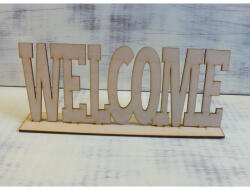  Natúr fa - "Welcome" tábla talpas 25cm - csinaldmagadshop