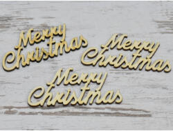 Natúr fa - "Merry Christmas" felirat 9, 5cm 3db/csomag - csinaldmagadshop