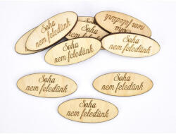  Natúr fa - "Soha nem feledünk" ovál gravírozott tábla 1, 9x4, 9cm 10db/csomag - csinaldmagadshop