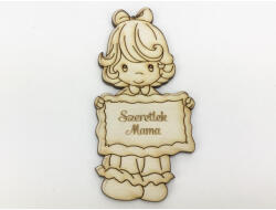 Natúr fa - "Szeretlek Mama" kislány 5x10cm - csinaldmagadshop