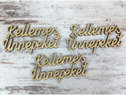 Natúr fa - "Kellemes Ünnepeket" felirat 9cm 3db/csomag - csinaldmagadshop