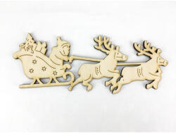  Natúr fa - Télapó rénszarvas szánnal 18cm - csinaldmagadshop