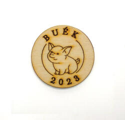  Natúr fa - " BUÉK" malacos tallér 4, 5cm - csinaldmagadshop