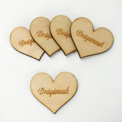 Natúr fa - Szív "Drágámnak" 4cm 5db/cs - csinaldmagadshop