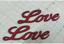 Fa "Love" felirat meggypiros 8cm 2db/csomag - csinaldmagadshop