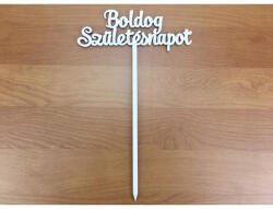  Fa - Beszúrós "Boldog születésnapot" felirat fehér 15cm - csinaldmagadshop