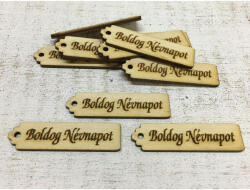  Natúr fa - "Boldog Névnapot" hosszú scrapbook tábla 10db/csomag - csinaldmagadshop
