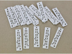 Fa Biléta "HOHOHO" fehér 2x8cm 20db/csomag - csinaldmagadshop