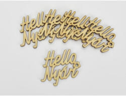 Natúr fa - "Hello Nyár" felirat 5x5, 5cm 5db/csomag - csinaldmagadshop