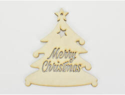  Natúr fa -"Merry Christmas" fenyőfa 13, 5x15cm - csinaldmagadshop