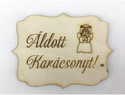  Natúr fa - "Áldott Karácsonyt" tábla - csinaldmagadshop