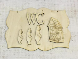  Natúr fa - "WC" tábla 19cm - csinaldmagadshop