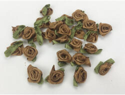 Szatén rózsafejek barna 25db/csomag KIFUTÓ