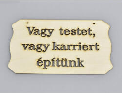  Natúr fa - "Vagy testet vagy karriert. . " tábla 10, 8x19, 7cm - csinaldmagadshop