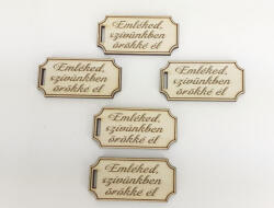  Natúr fa -"Emléked. . . " gravírozott tábla 5db/csomag - csinaldmagadshop