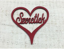  Fa - Szeretlek szívben meggypiros 10cm - csinaldmagadshop