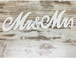  Fa - "Mr & Mrs" írott felirat fehér 30cm - csinaldmagadshop