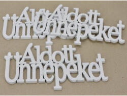 Fa - "Áldott Ünnepeket" felirat koszorúra fehér 21cm 3db/csomag - csinaldmagadshop