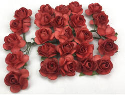  Papír rózsa piros 1, 6cm 25db/csomag - csinaldmagadshop