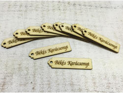 Natúr fa - "Békés karácsonyt" scrapbook tábla 6, 5cm 10db/csomag - csinaldmagadshop