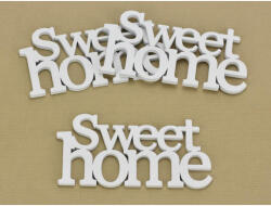  Fa "Sweet home" felirat koszorúra fehér 7x14cm 3db/csomag - csinaldmagadshop