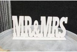 Fa "Mr & Mrs" felirat talppal fehér 25cm - csinaldmagadshop