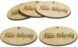  Natúr fa - "Áldás Békesség" ovál tábla 5db/csomag - KIFUTÓ - csinaldmagadshop