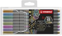 STABILO Комплект флумастери, Stabilo, Pen 68 Metallic ST6808/8-11, 8 цвята (ST6808/8-11)