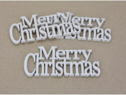 Fa - "Merry Christmas" felirat koszorúra fehér 14cm 3db/csomag - csinaldmagadshop