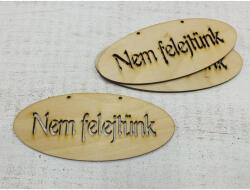  Natúr fa - "Nem felejtünk" ovál áttört tábla 14x6cm 3db/csomag - csinaldmagadshop
