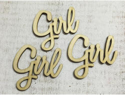  Natúr fa - "Girl" felirat 3db/csomag - csinaldmagadshop