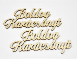  Natúr fa -"Boldog Karácsonyt" felirat 2db/csomag - csinaldmagadshop