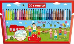 STABILO Комплект флумастери, Stabilo, Trio AZ ST378/1-30-01, 30 цвята (ST378/1-30-01)