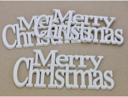 Fa - "Merry Christmas" felirat koszorúra fehér 21cm 3db/csomag - csinaldmagadshop