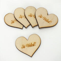  Natúr fa - Szív "Jó Veled! " 4cm 5db/cs - csinaldmagadshop