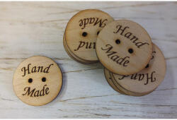  Natúr fa - "Hand made " gomb 3cm 10db/csomag