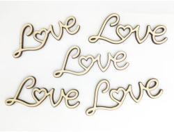 Natúr fa - "Love" felirat 8cm 5db/csomag - csinaldmagadshop