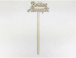  Natúr fa - Beszúrós "Boldog névnapot" felirat 10, 5cm - csinaldmagadshop