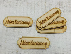  Natúr fa - "Áldott Karácsonyt" gravírozott tábla 5db/csomag - csinaldmagadshop
