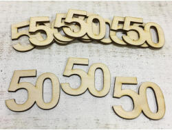  Natúr fa - Évfordulós számok 50-es 10db/csomag - csinaldmagadshop