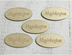  Natúr fa - "Megérkeztem" ovál táblák 5db/csomag - csinaldmagadshop