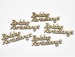 Natúr fa - "Boldog Karácsonyt" felirat 3x6, 7cm 5db/csomag - csinaldmagadshop