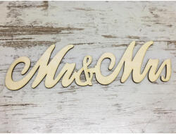 Natúr fa - "Mr & Mrs" írott felirat 30cm - csinaldmagadshop