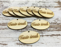 Natúr fa - "Tanár úrnak" ovál tábla 2, 5x4cm 10db/csomag - csinaldmagadshop