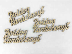 Natúr fa - "Boldog Karácsonyt" 10cm 3db/csomag - csinaldmagadshop